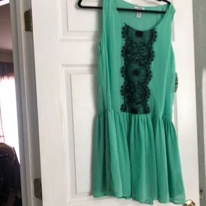 Bar III large with tags super cute mint w black lace dress
